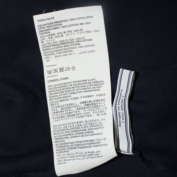 AMI  Alexandre Mattiussi  Paris Navy T-Shirt woman crewneck oversize sz S/M - Picture 9 of 9